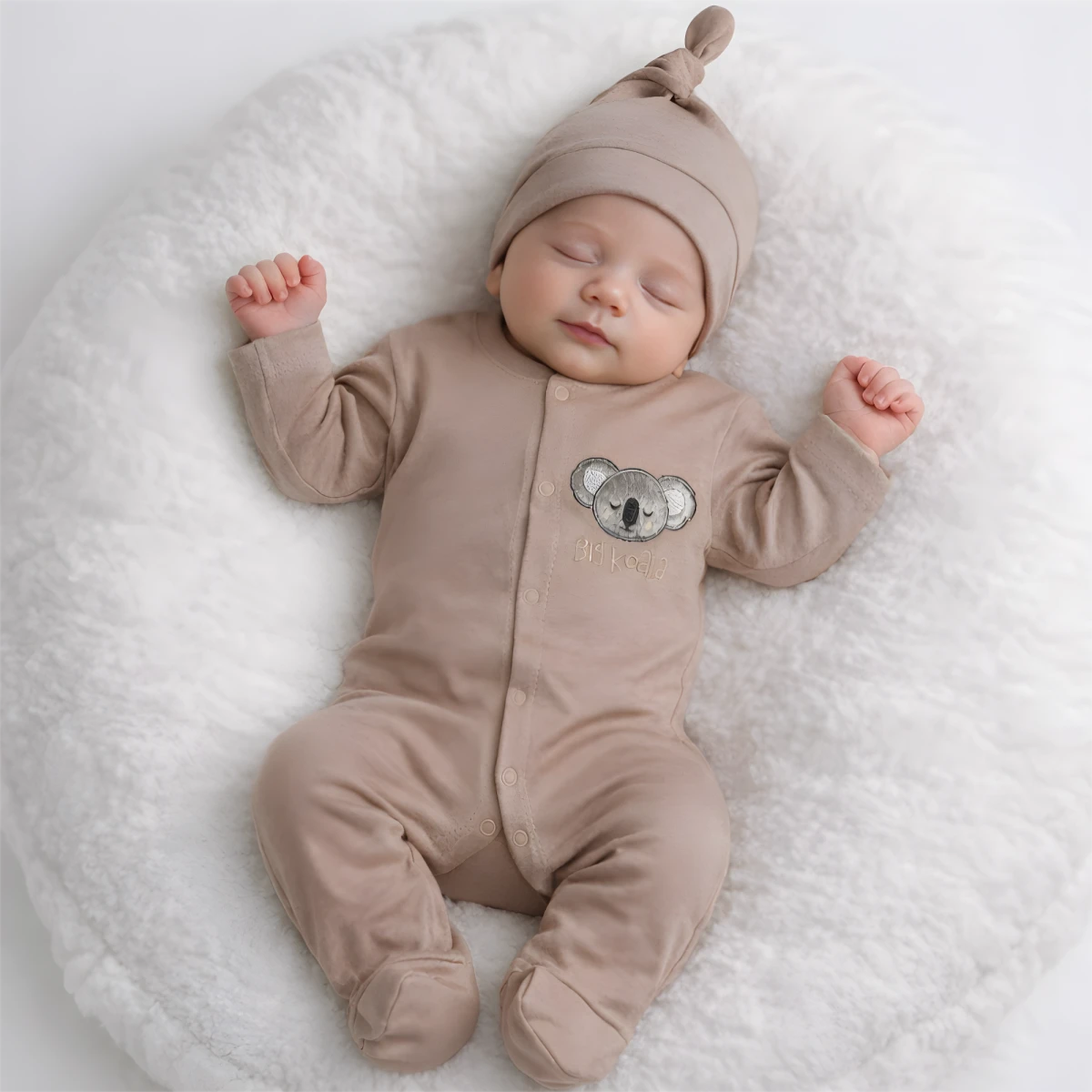 KOALA NAKIŞLI ŞAPKALI PENYE BEBE TULUM 1014