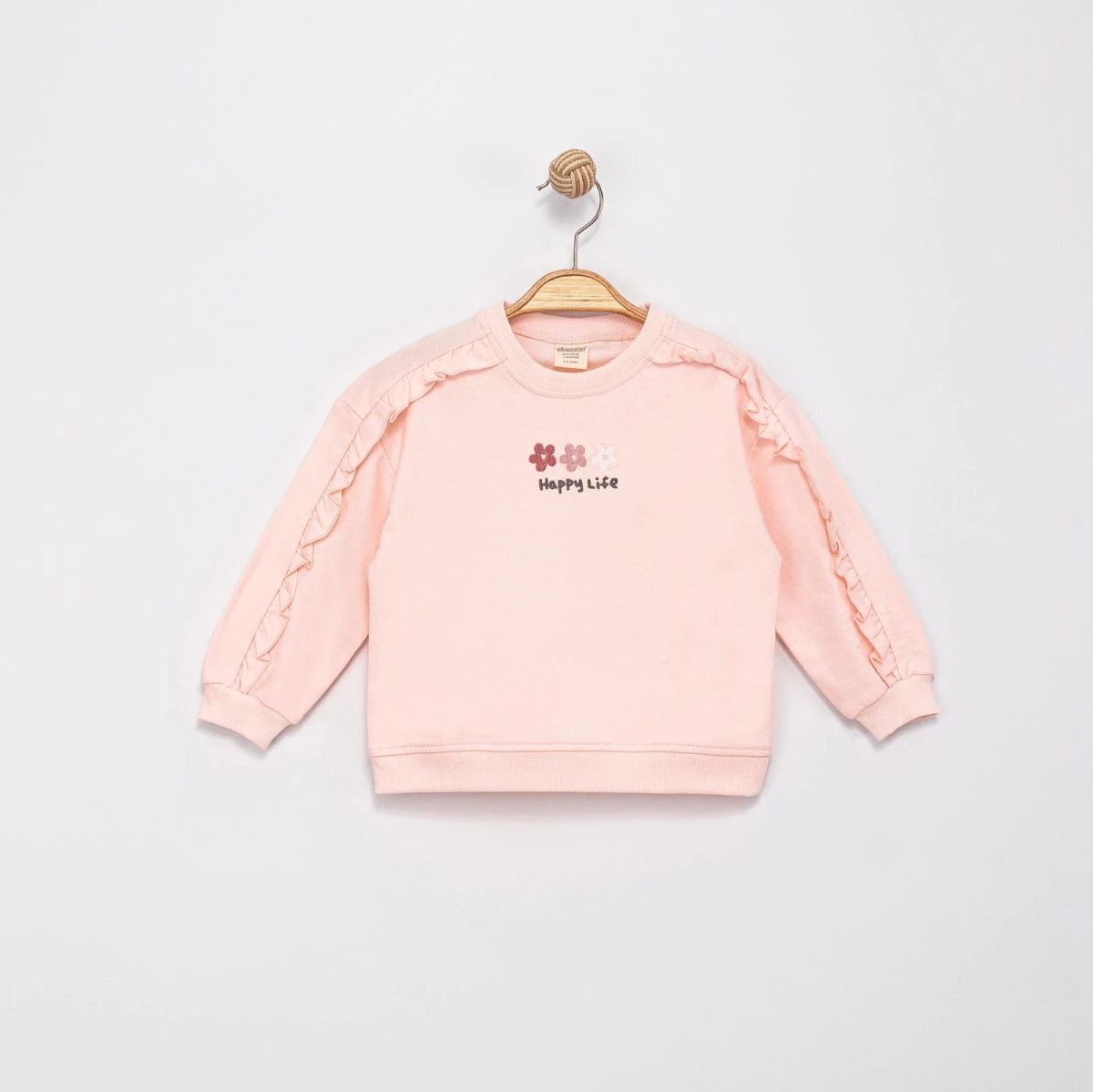 KOLLARI BRODELİ ÇİÇEKLİ KIZ ÇOCUK SWEAT 0267-2