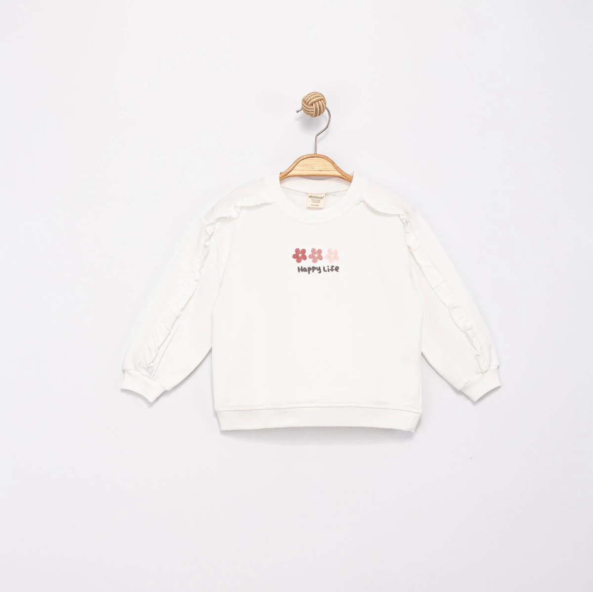 KOLLARI BRODELİ ÇİÇEKLİ KIZ ÇOCUK SWEAT 0267-2