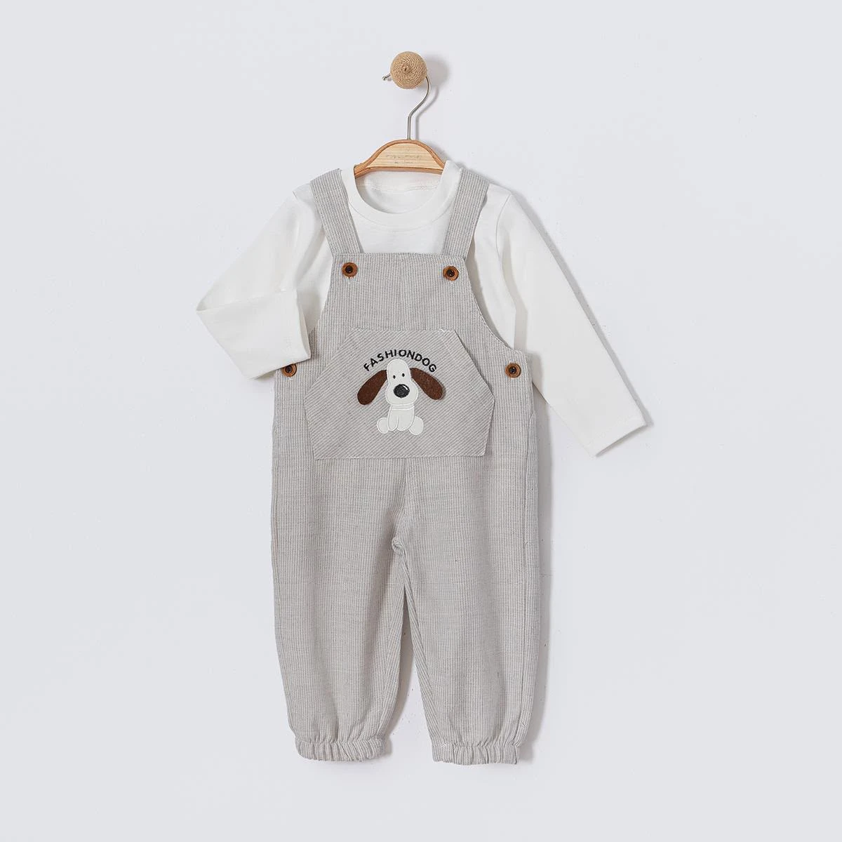 KÖPEK NAKIŞLI ÇİZGİLİ ERKEK BEBE SLOPET 6364