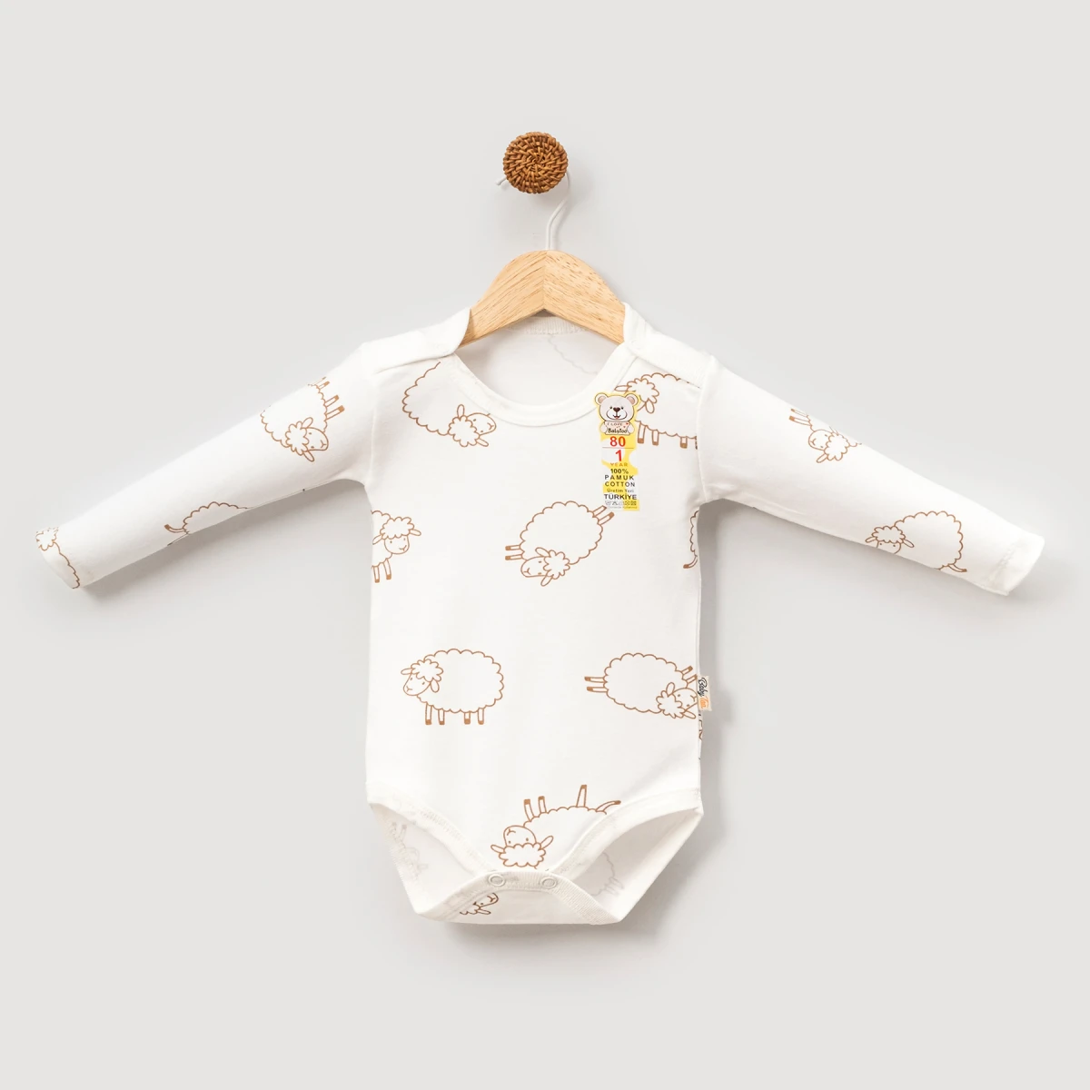 KOYUN DESENLİ PAMUKLU BEBE BADİ 708303