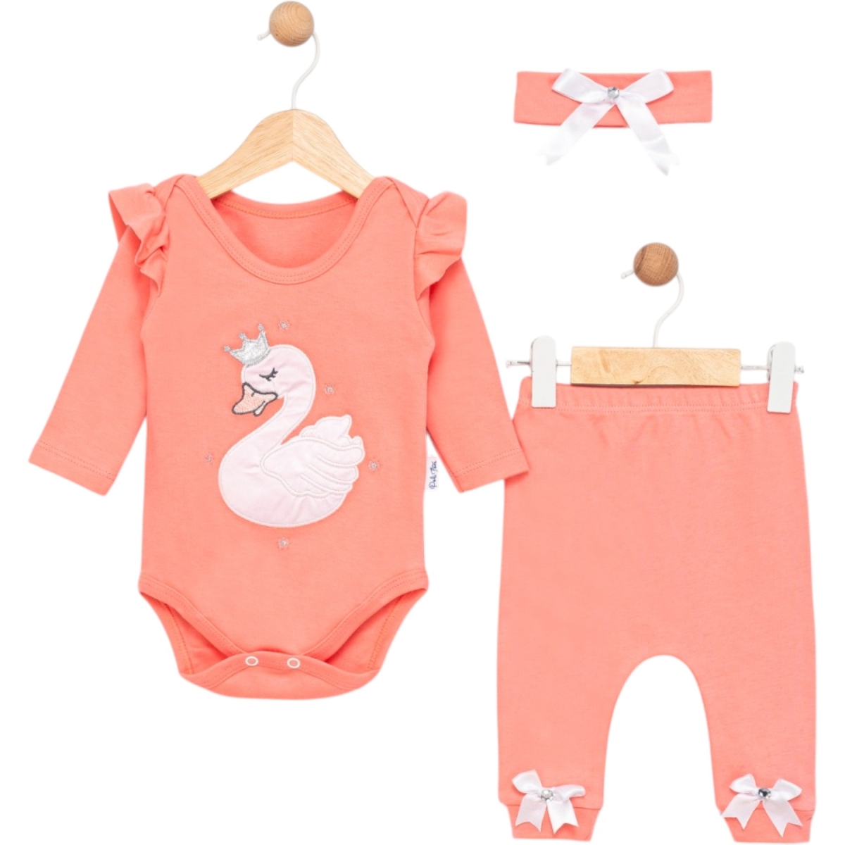 KUĞULU TAÇLI 3 PARÇA BADİLİ BEBE TAKIM 1725