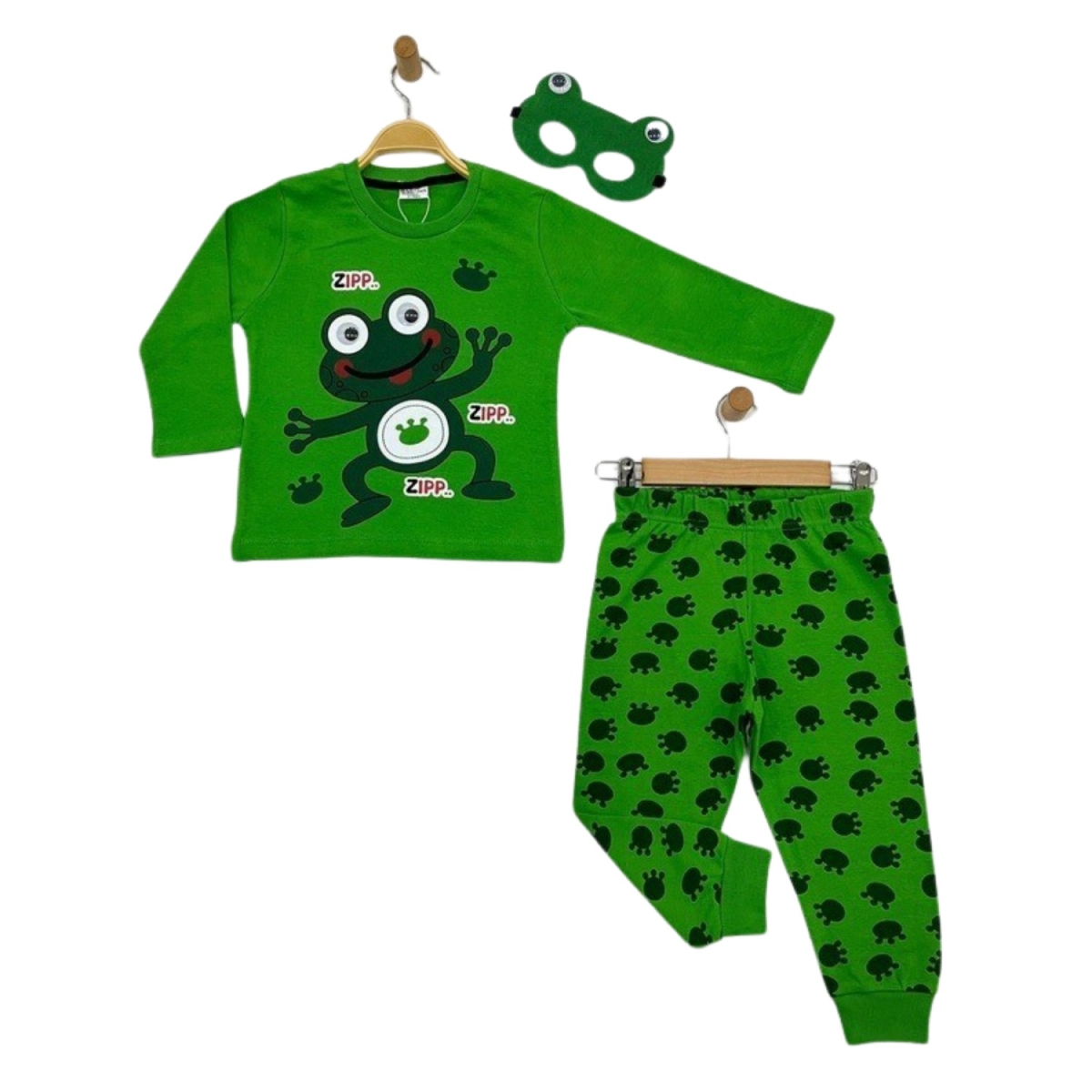 KURBAĞALI BASKILI PIJAMA TAKIM 