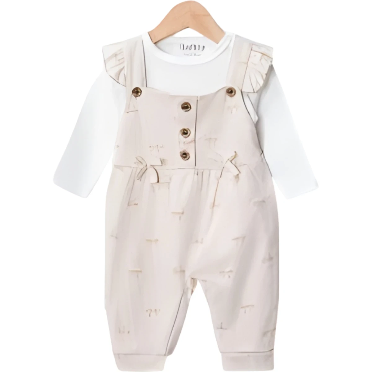 KURDELE DESEN RAPORLU 2 Lİ KIZ BEBE TULUM 1482