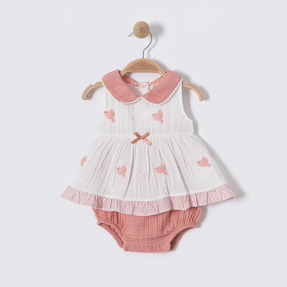 KUŞ BASKILI YAKALI KIZ BEBE JİLE BODY 2877