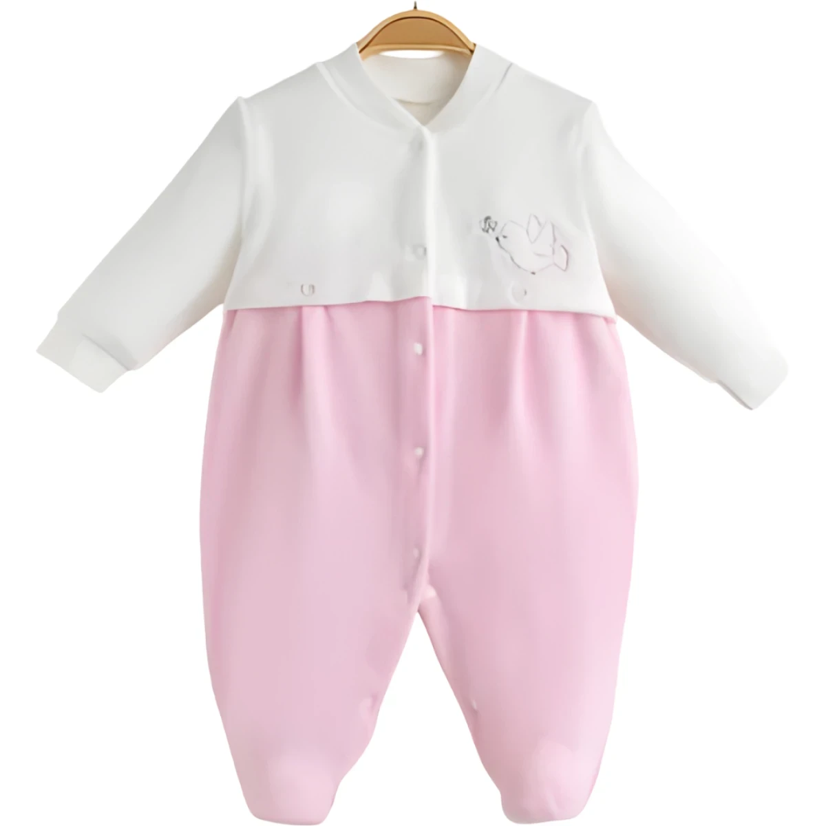 KUŞLU KADİFE BEBE TULUM 8201