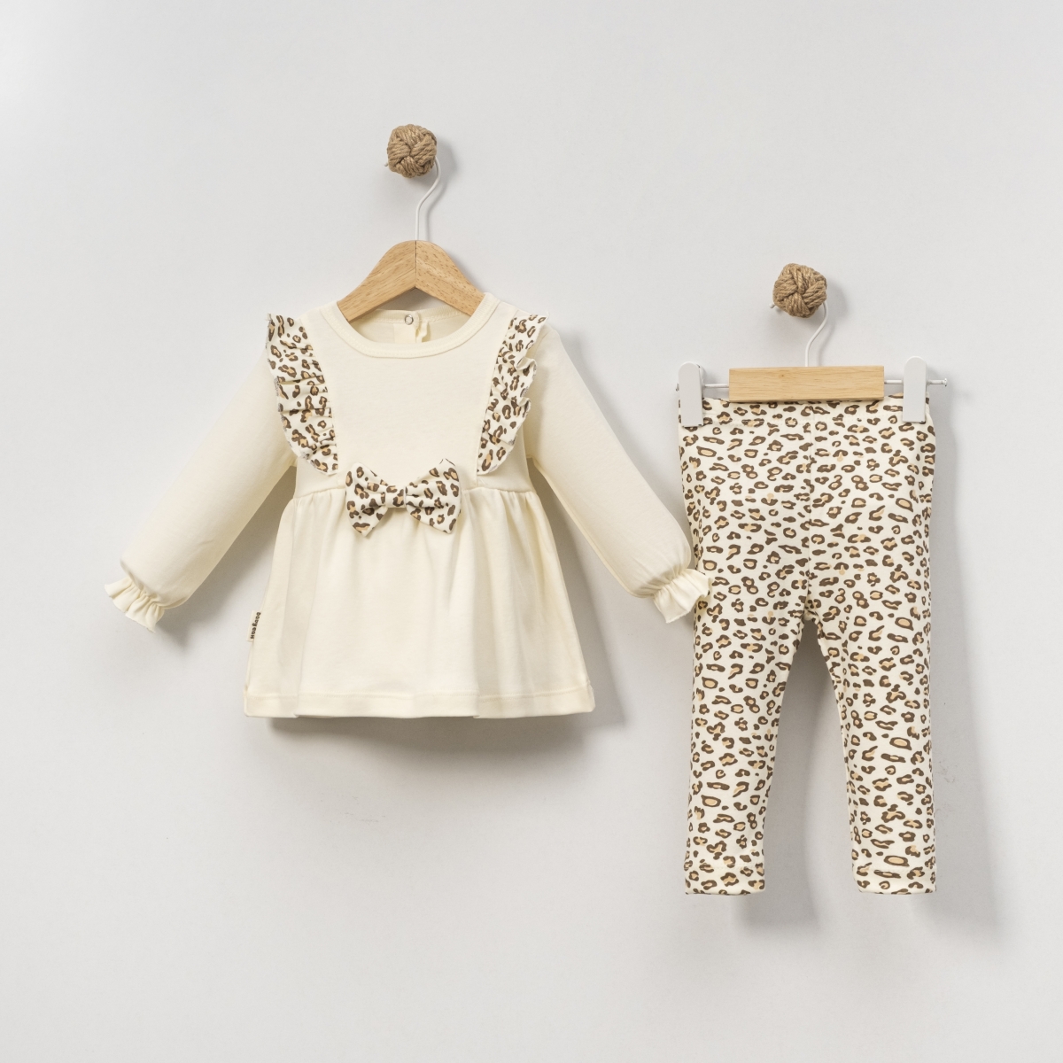 LEOPAR BASKILI ASKIDA 2 Lİ BEBE TAKIM 2123
