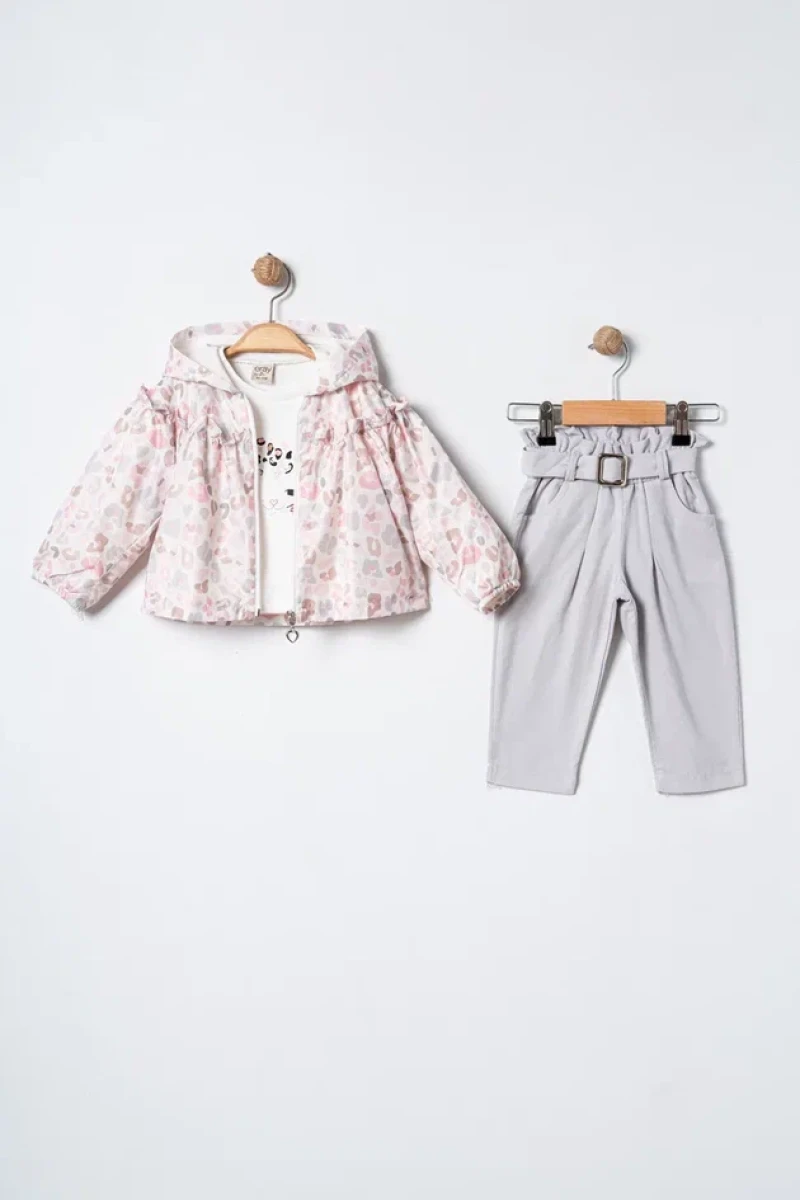 LEOPAR  DESENLİ KIZ BEBE  3 LÜ TAKIM 6517
