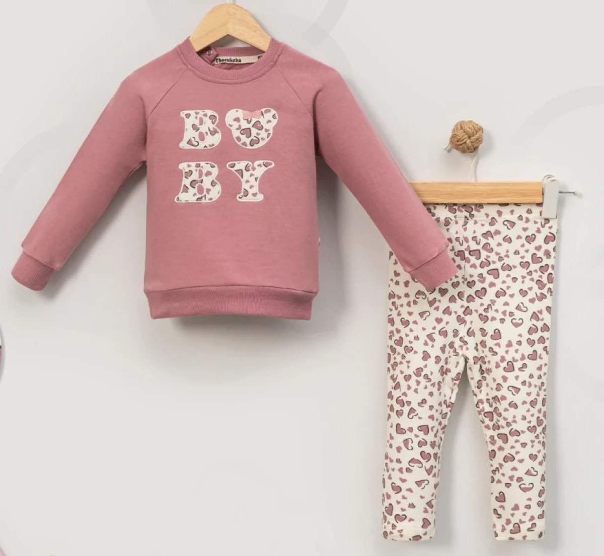 LEOPAR TEMALI PENYE 2 Lİ KIZ BEBE TAKIM 3091