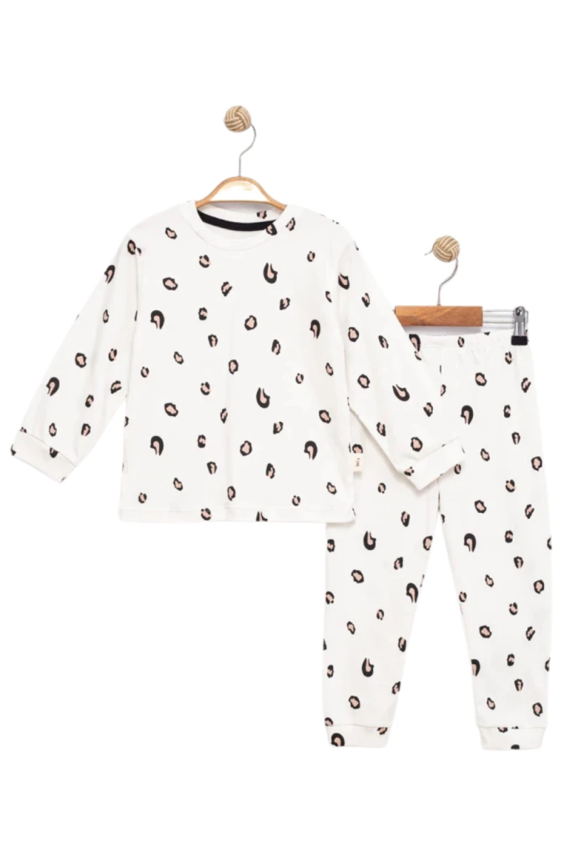 LEOPARLI DESENLİ KIZ ÇOCUK 2 Lİ PİJAMA TAKIM 41064