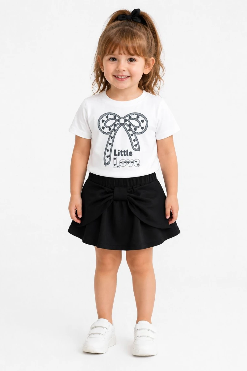 LITTLE BASKILI KIZ ÇOCUK ETEKLİ TAKIM 30473
