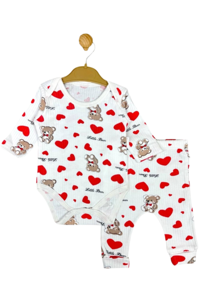 LİTTLE BEAR BASKILI BADİLİ 2 Lİ BEBE TAKIM 50126