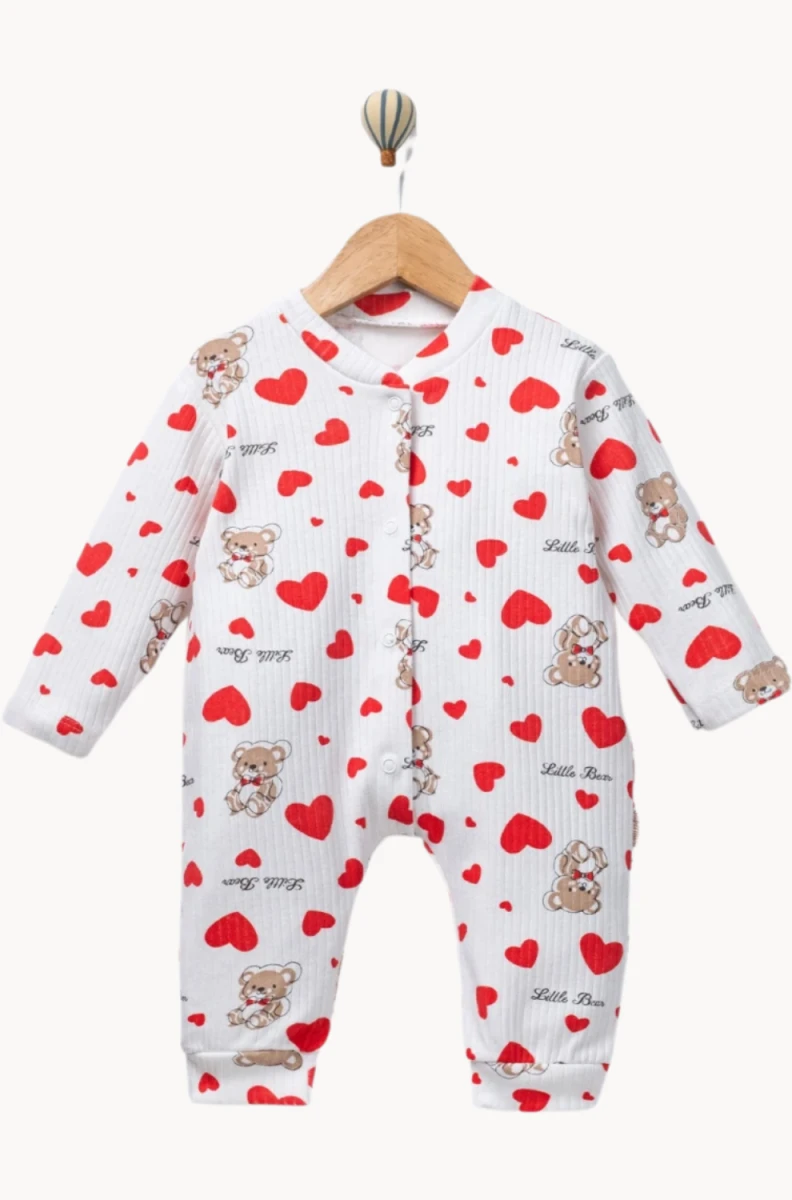 LİTTLE BEAR BASKILI MANŞETLİ PENYE BEBE TULUM 100182