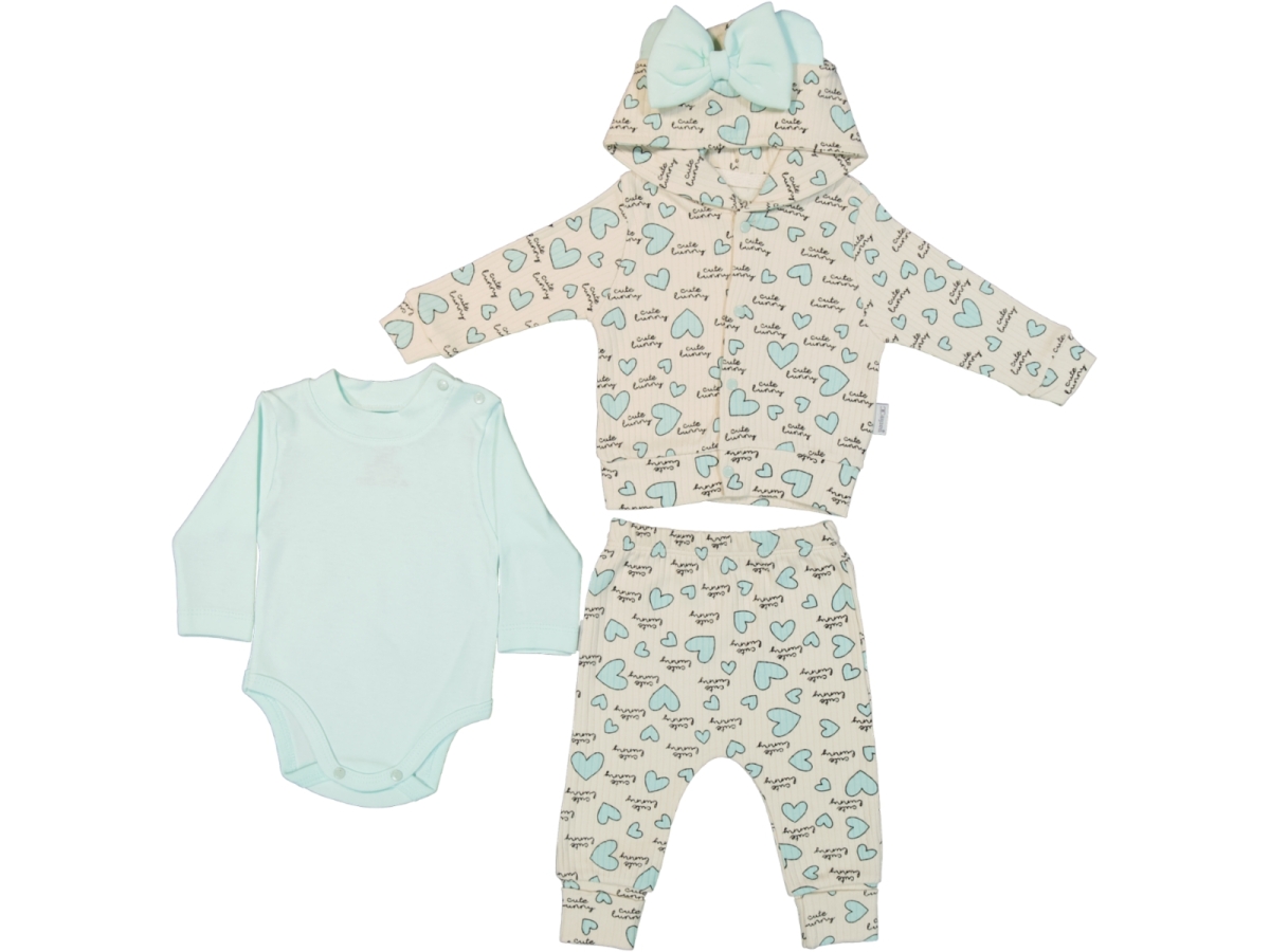 LİTTLE BUNYY KAPŞONLU HIRKALI 3 LÜ TAKIM 4038