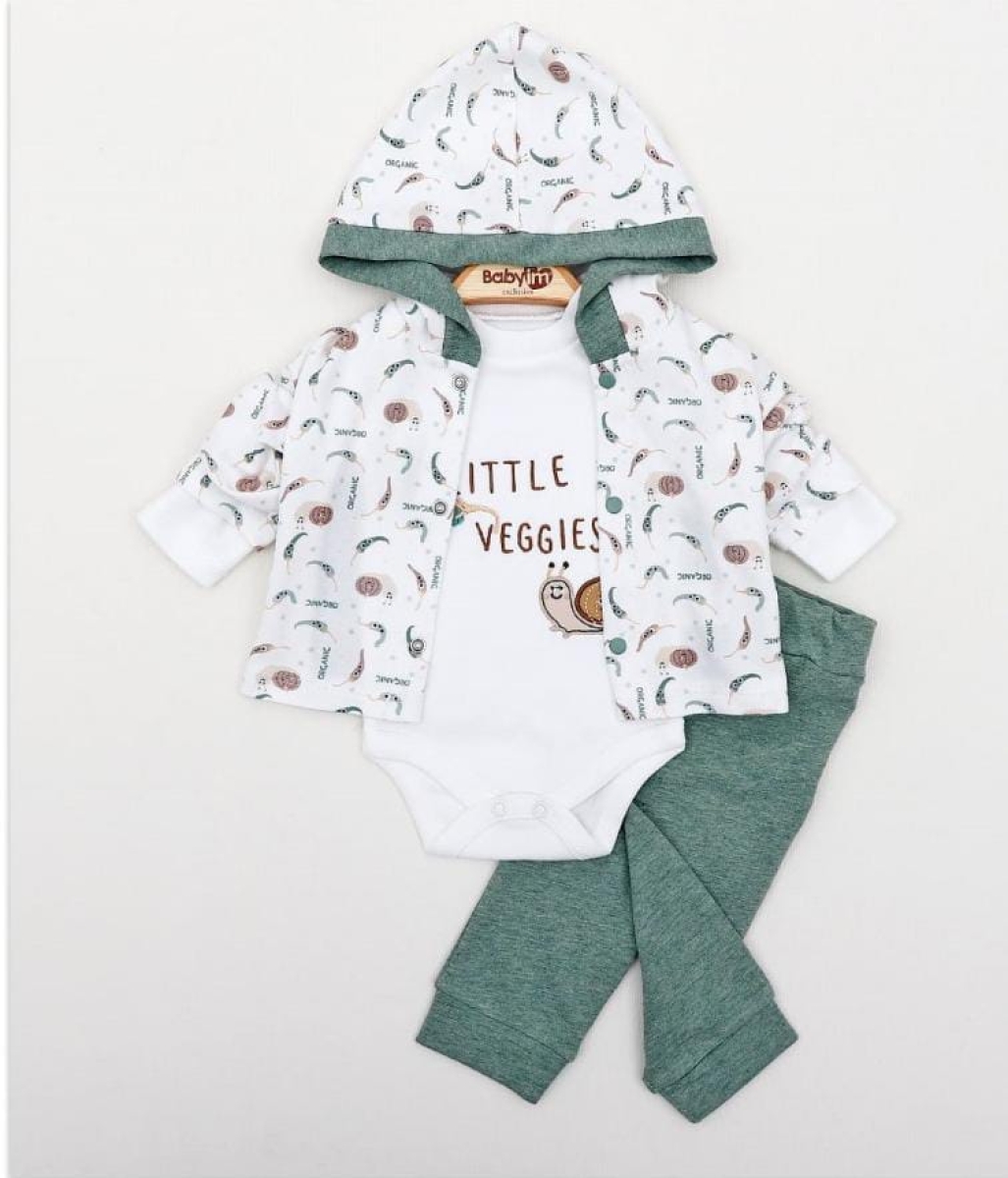LITTLE NAKIŞLI 3 LÜ KAPŞONLU BEBE TAKIM 2269
