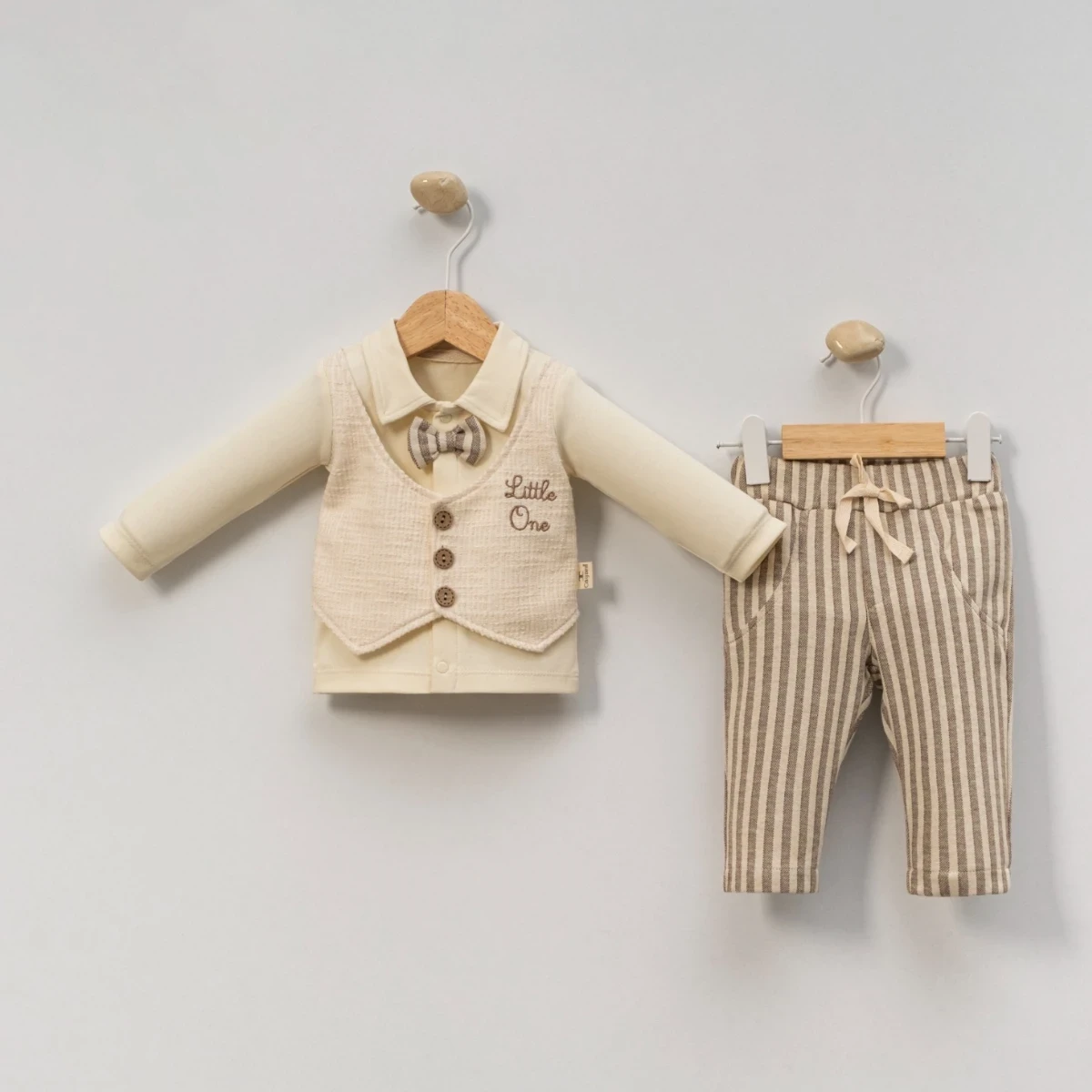 LITTLE ONE NAKIŞLI JAKARLI ERKEK BEBE 2'Lİ TAKIM 6010
