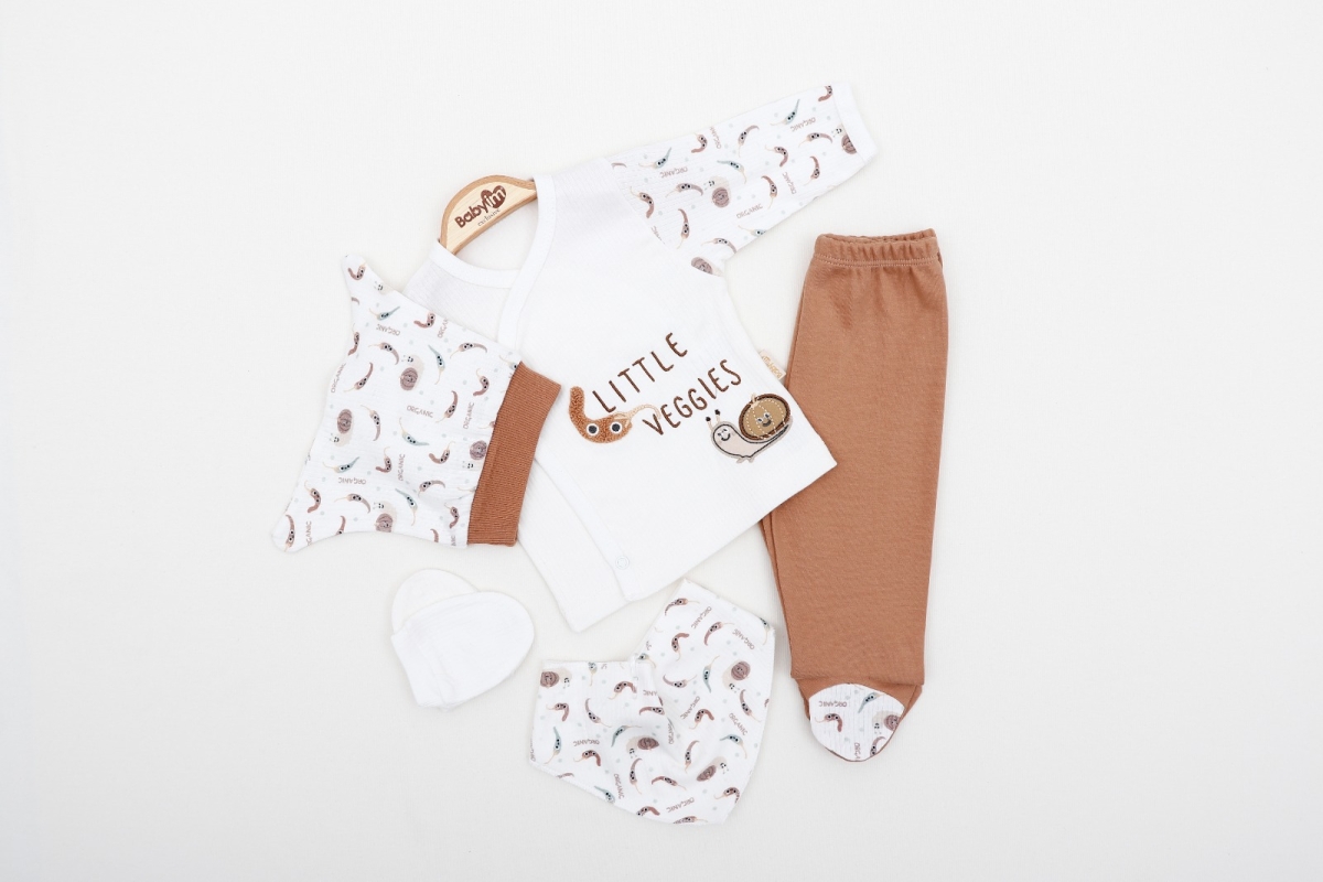 LİTTLE VEGGİES NAKIŞLI 5 Lİ BEBE ZIBIN TAKIM 2268
