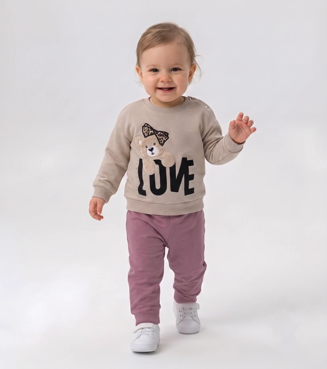 LOVE BASKILI 2 İP KIZ BEBE TAKIM 27705