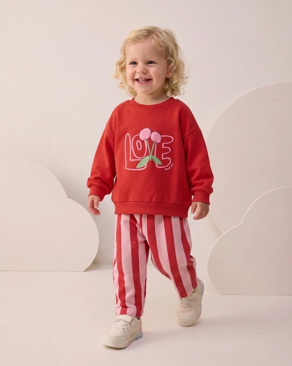 LOVE ÇİZGİLİ KIZ BEBE TAKIM 26206