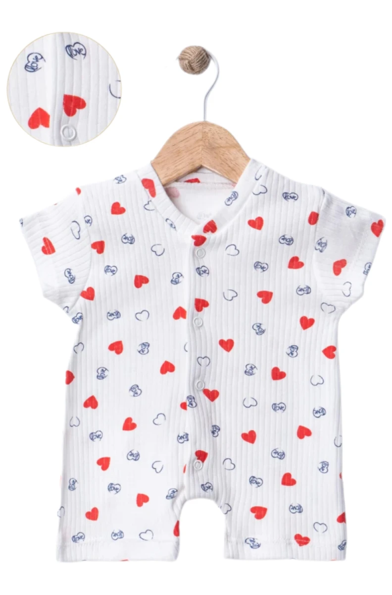 LOVE KALP BASKILI ŞORTLU PENYE BEBE TULUM 300026