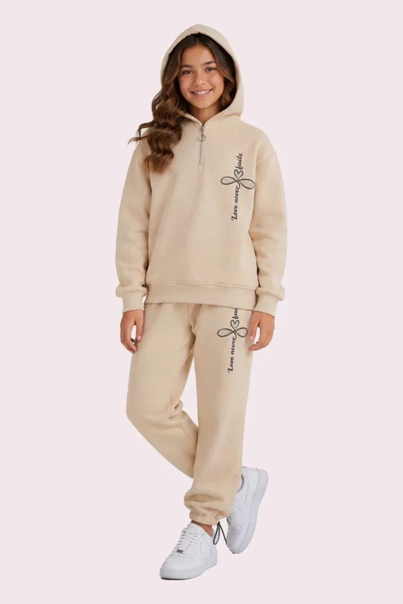 LOVE NEVER 3 İP  KIZ ÇOCUK EŞOFMAN TAKIM R26453