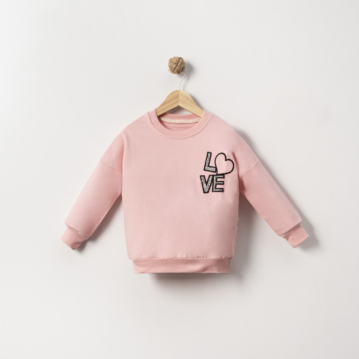 LOVE SİMLİ BASKILI  3/6 YAŞ OVERSİZE KIZ SWEAT