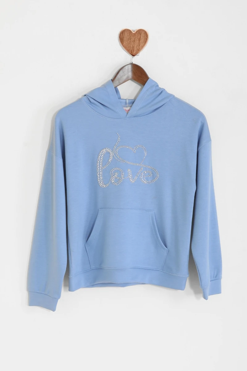 LOVE TAŞLI OYSHO KAPÜŞONLU SWEAT 3893