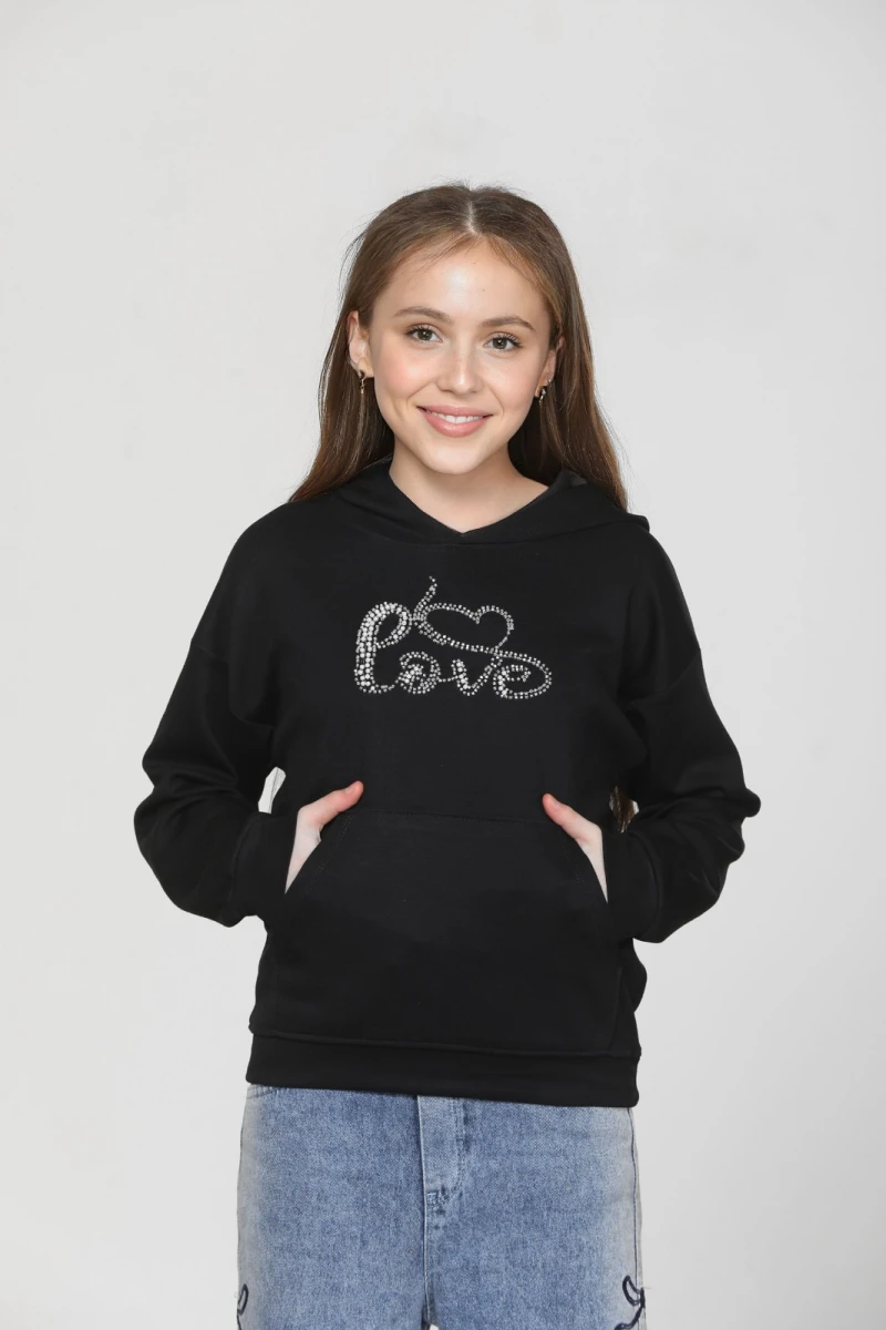 LOVE TAŞLI OYSHO KAPÜŞONLU SWEAT 4893