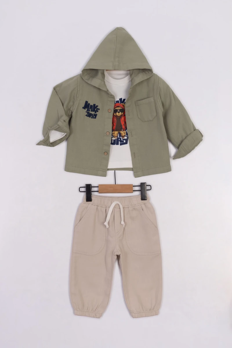 MAKE DAY NAKIŞLI CEKETLİ BEBE TAKIM 6371