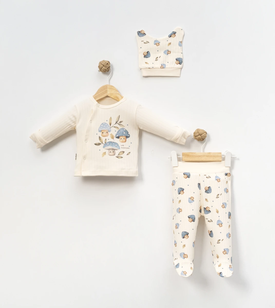 MANTAR NAKIŞLI ERKEK BEBE 3 LÜ TAKIM 9451