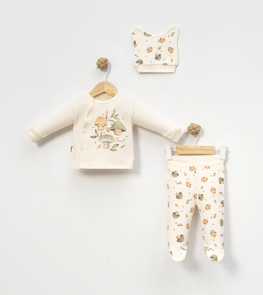 MANTAR NAKIŞLI ERKEK BEBE 3 LÜ TAKIM 9451