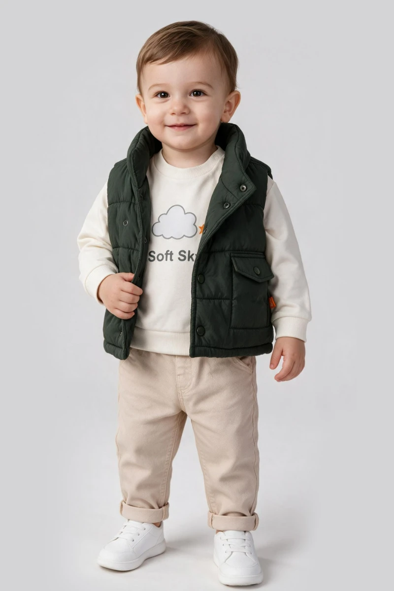 MİKRO YELEKLİ 3 LÜ ERKEK BEBE TAKIM 16172