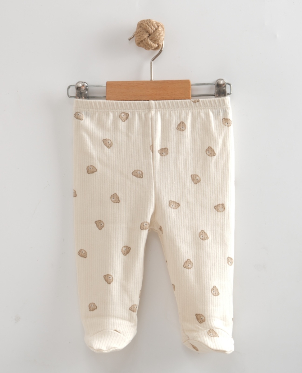 MİNİK AYICIK BASKILI PATİKLİ BEBE TEK ALT 2162