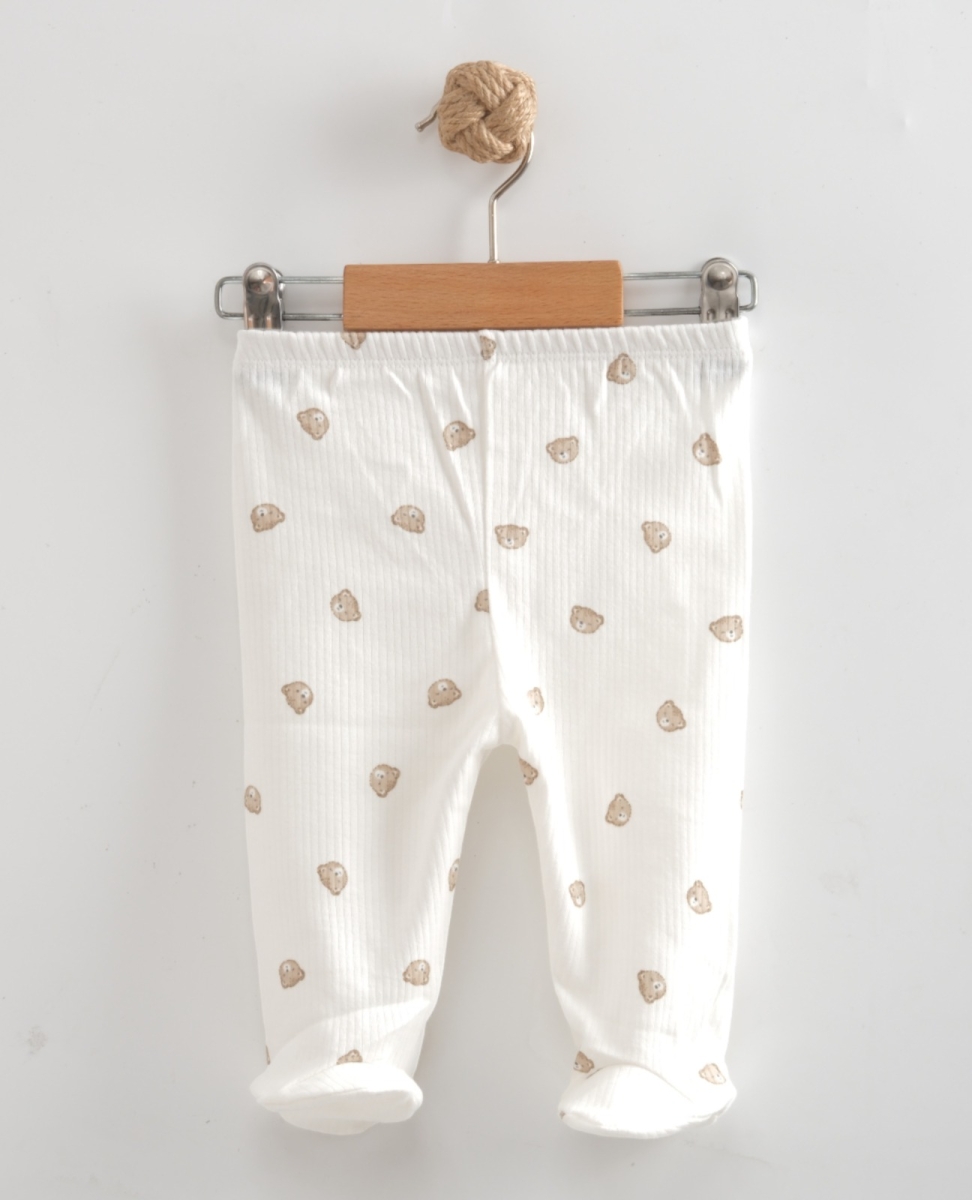 MİNİK AYICIK BASKILI PATİKLİ BEBE TEK ALT 2162