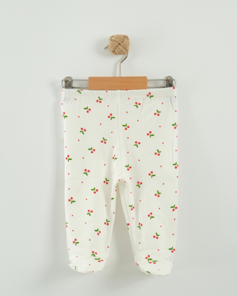 MİNİK KİRAZ BASKILI PATİKLİ BEBE TEK ALT 2159
