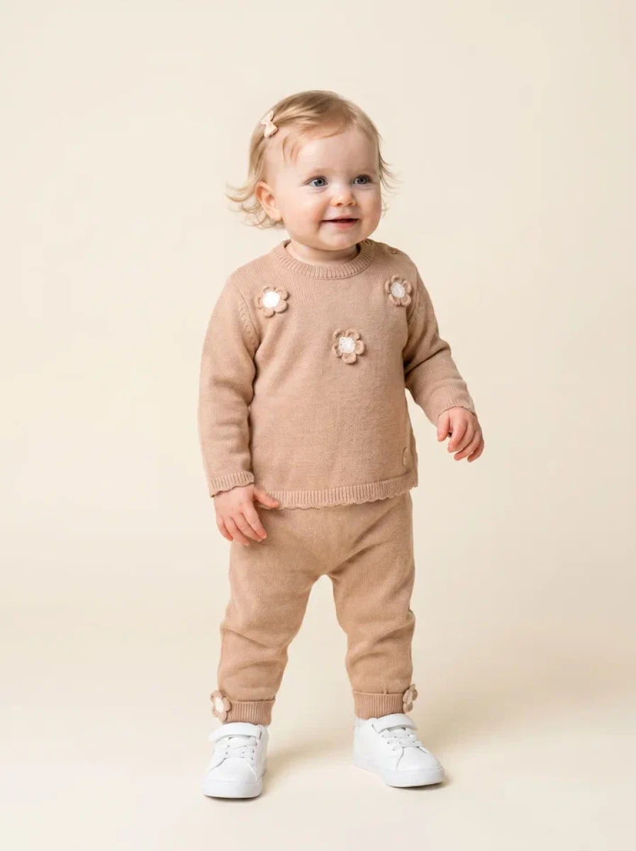 MOBİL ÇİÇEKLİ TRİKO BEBE TAKIM 6440