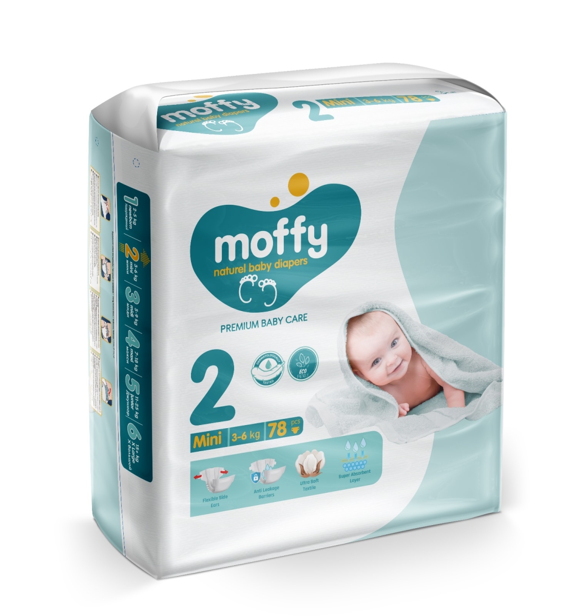 MOFFY BEBEK BEZİ JUMBO PKT 2 NO 3- 6 KG 78 ADET