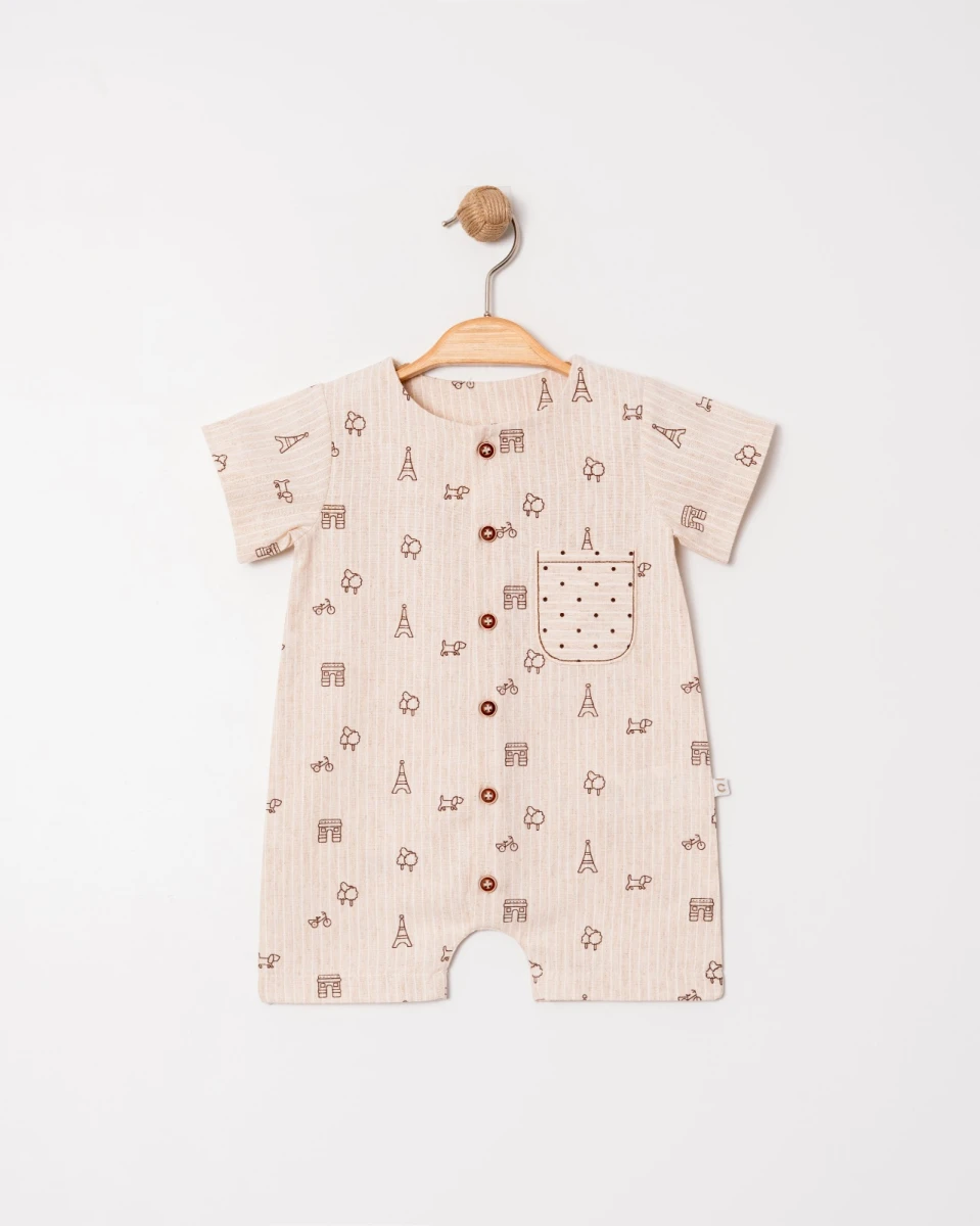 MUHELİF DESEN BASKILI ERKEK BEBE TULUM 2833