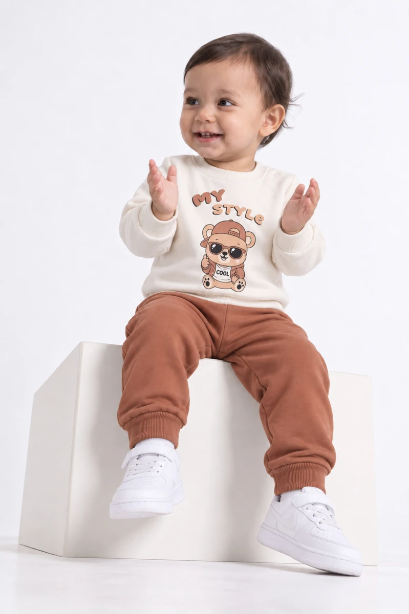 MY STYLE BASKILI 2 İP ERKEK BEBE TAKIM 4075