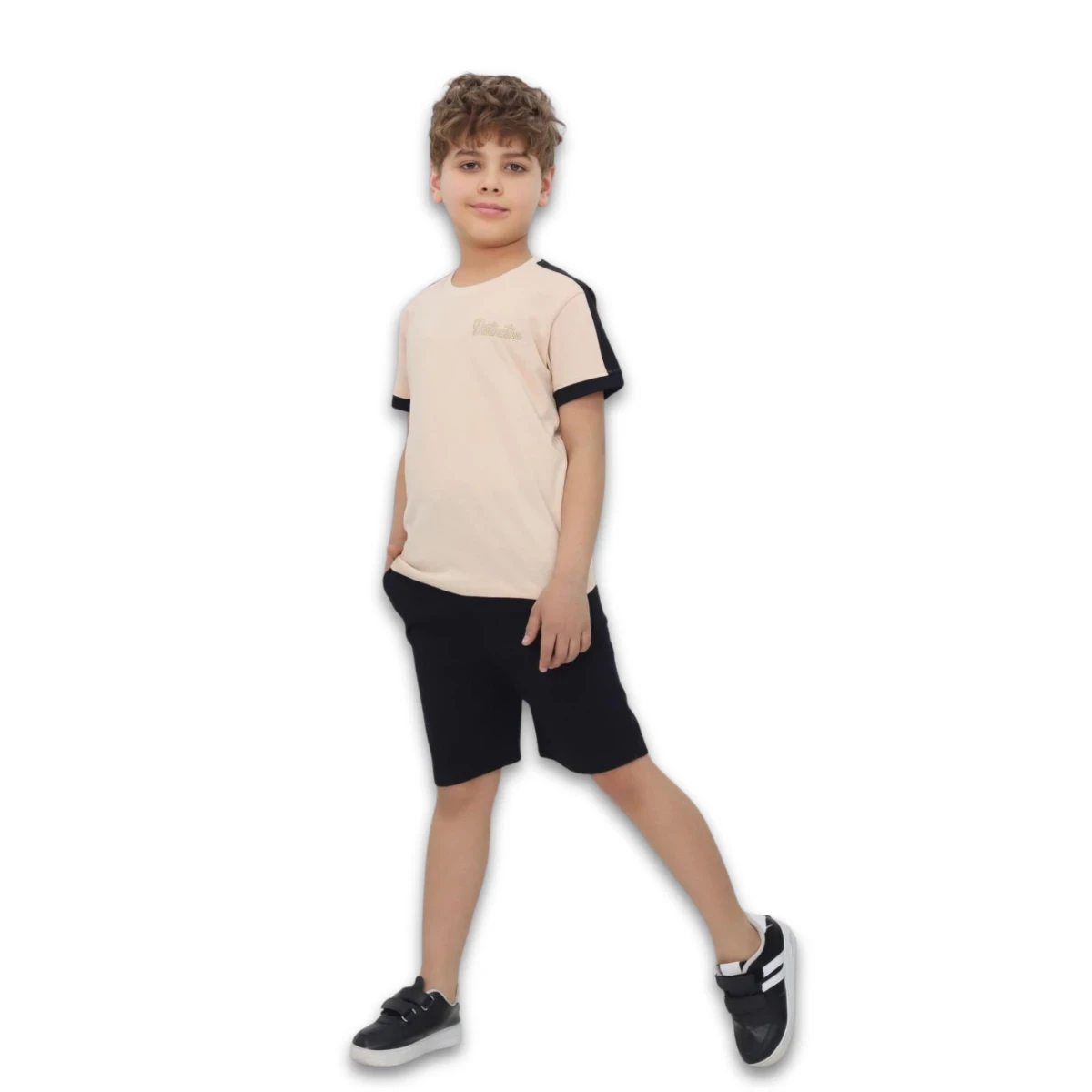 NAKIŞ VE ŞERİT DETAYLI  PENYE ERKEK ÇOCUK TAKIM 80115