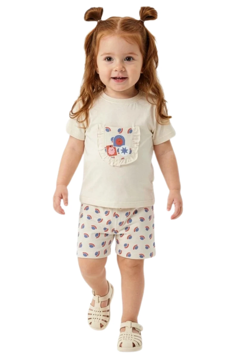 NOKTA BASKILI PENYE KIZ BEBE TAKIM 7014
