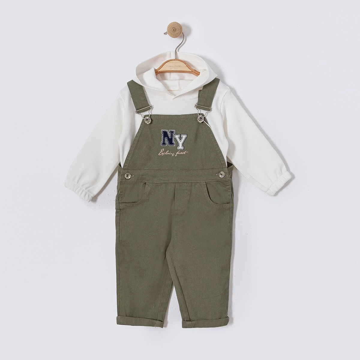  NY NAKIŞLI KAPÜŞONLU SWEAT ERKEK BEBE SALOPET 6346