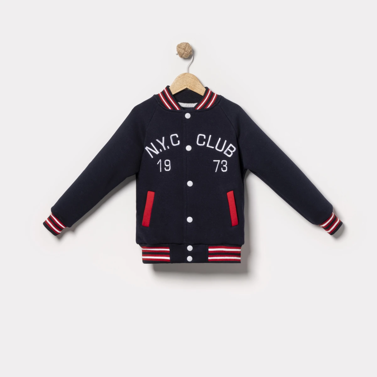 N.Y.C. CLUP NAKIŞLI UNISEX 3 İP KOLEJ CEKET 3025