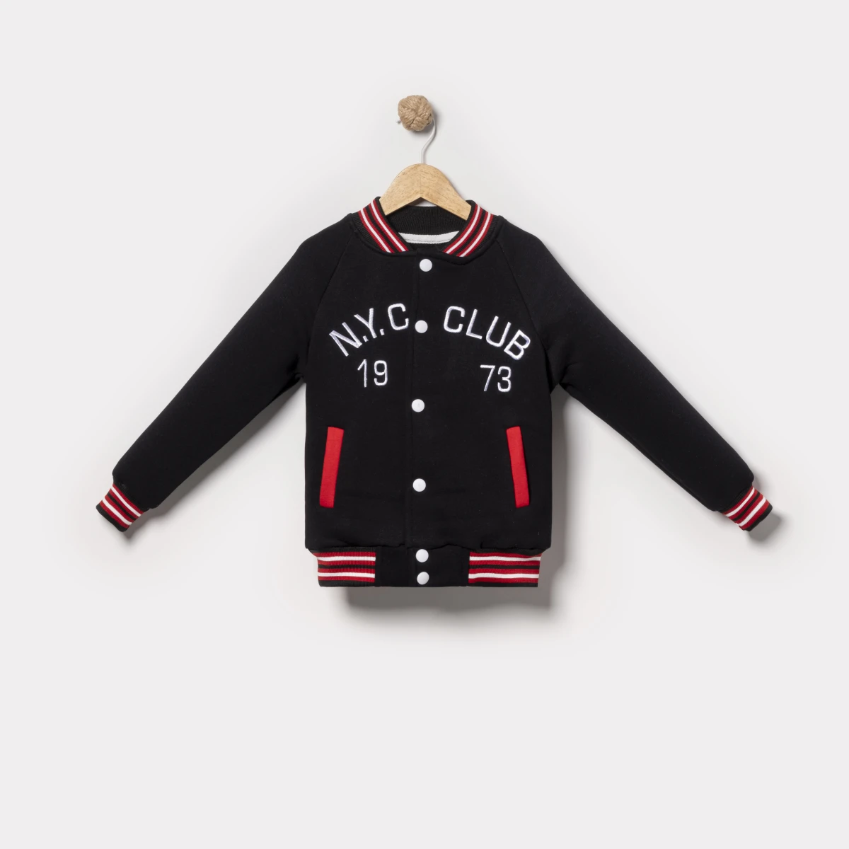 N.Y.C. CLUP NAKIŞLI UNISEX 3 İP KOLEJ CEKET 3025