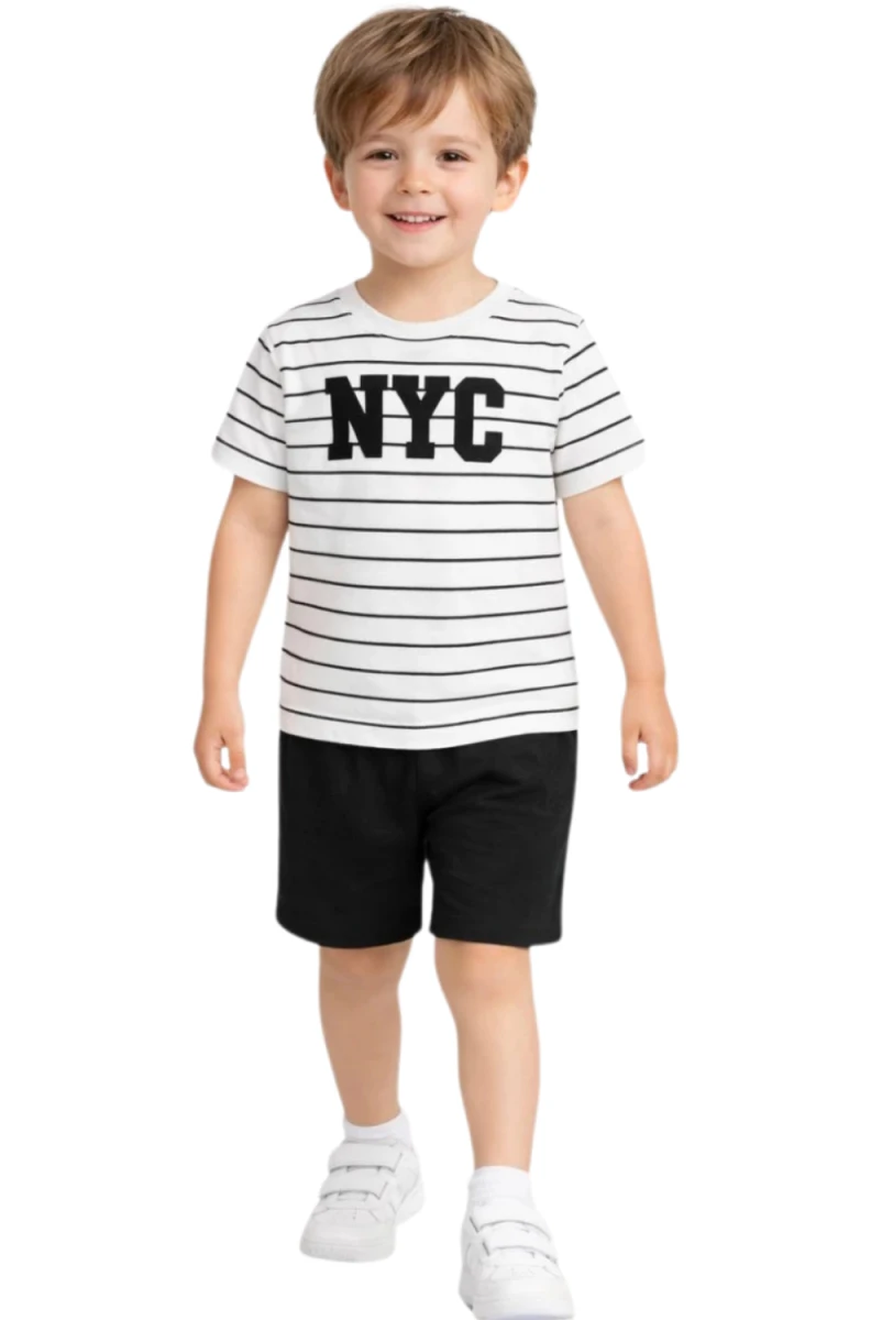 NYC NAKIŞLI ŞORTLU ERKEK ÇOCUK TAKIM 30102
