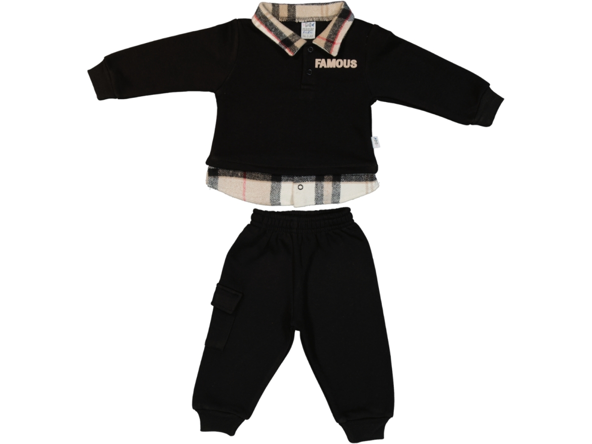 ODUNCU KUMAŞ GARNİLİ 3 İP ERKEK BEBE TAKIM 25851
