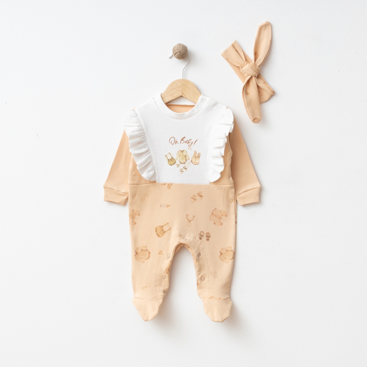 OH BABY ELBİSELİ PENYE BEBE TULUM 1068