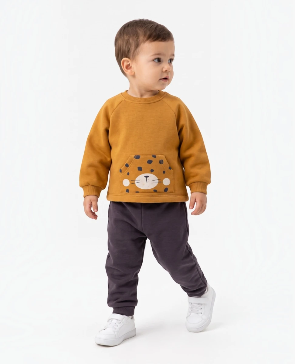ÖN CEP BASKILI 3 İP ERKEK BEBE TAKIM 3301