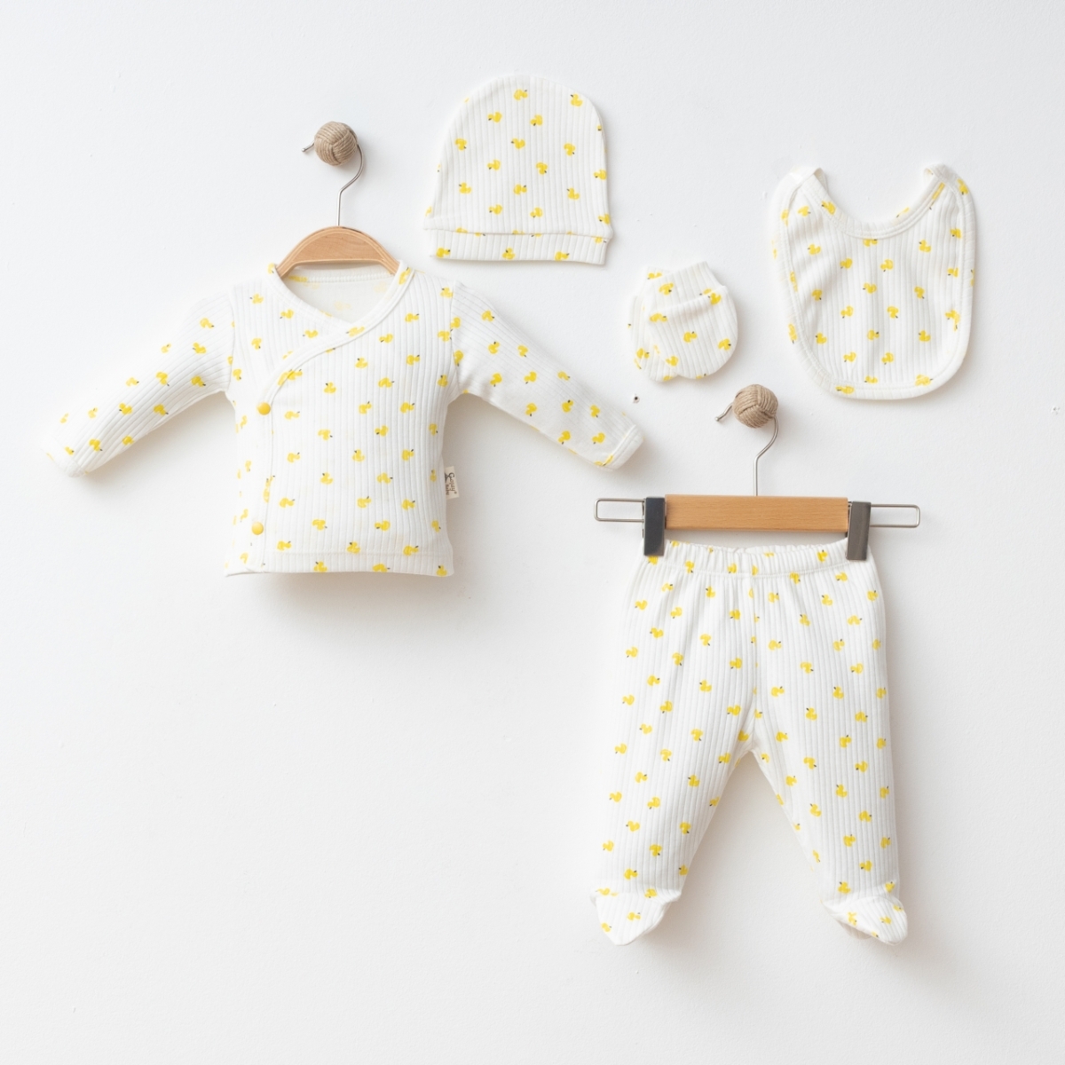 ÖRDEK BASKILI 5 Lİ BEBE ZIBIN SET 25228