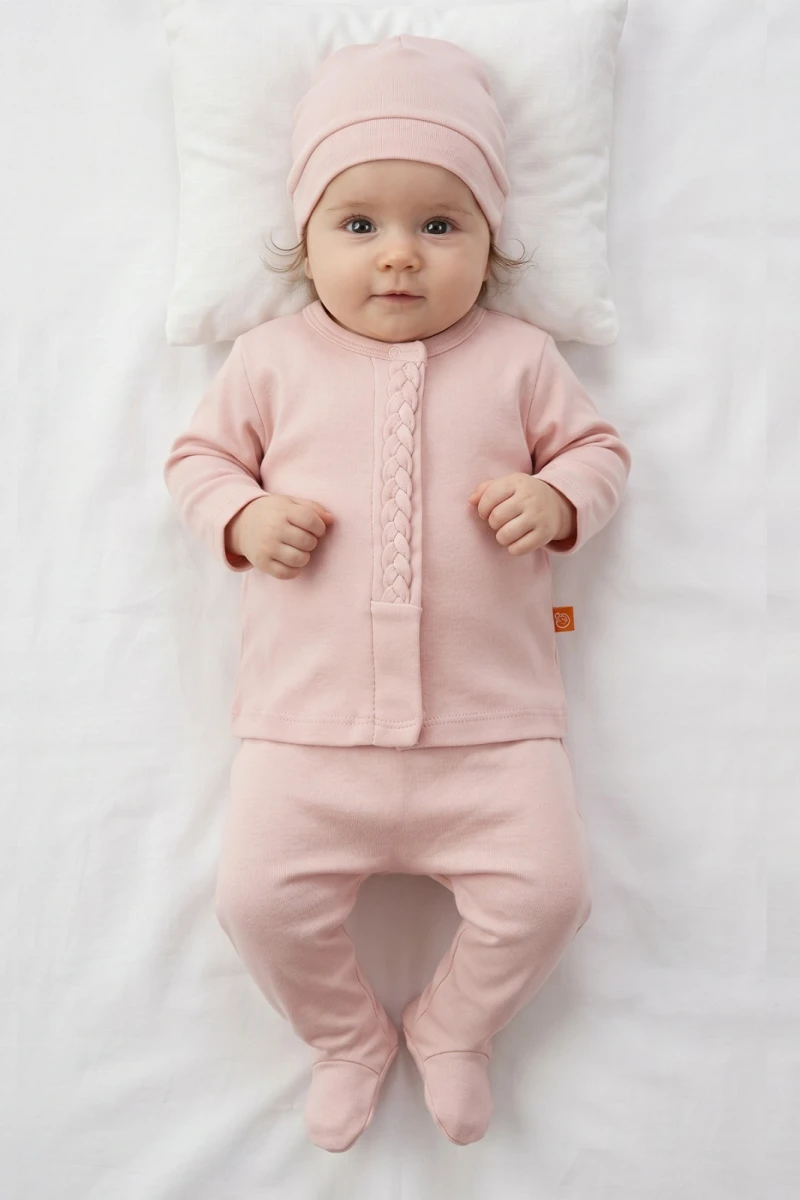ÖRGÜLÜ PAMUKLU 5 Lİ KIZ BEBE ZIBIN SETİ  6258